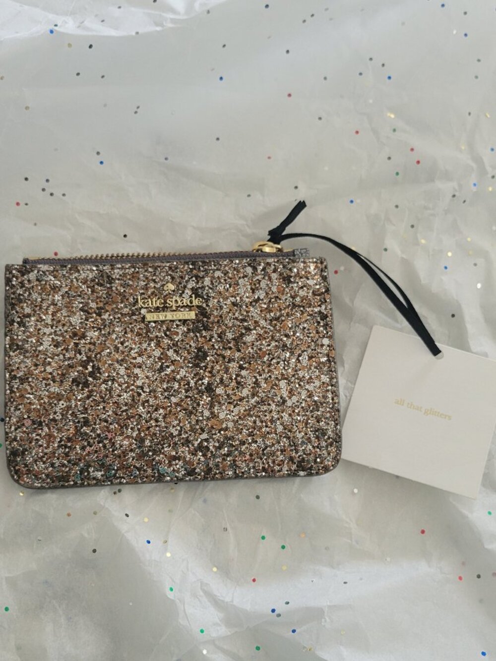 Kate Spade New York Laurel Way Glitter Bitsy Key Ring Wallet